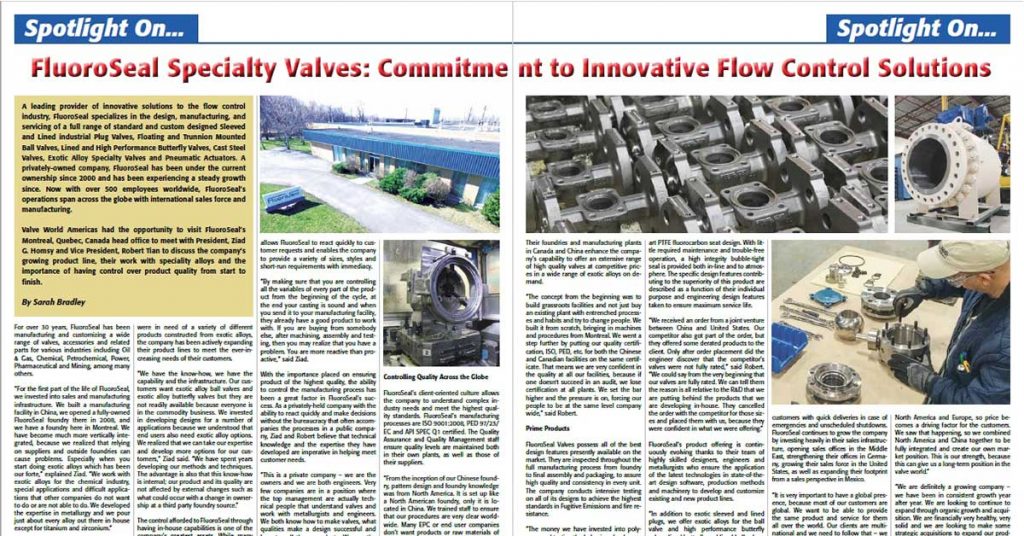 Valve World Americas Journal FluoroSeal 2016