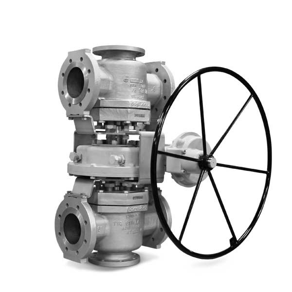 Multiport plug valve gear operated FluoroSeal lv1