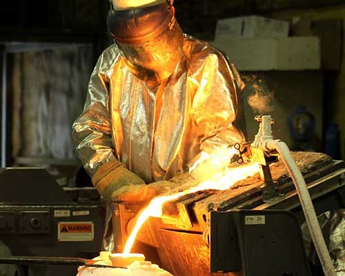 FluoroSeal foundry pouring the metal